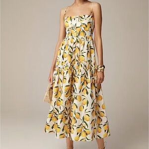 JCREW A-line midi dress in limoncello size 6 
100% regenagri-certified cotton.